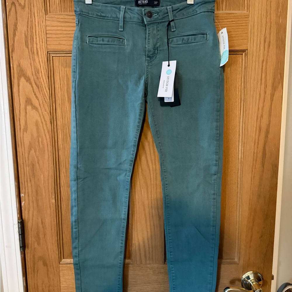 Just Black Light Green Skinny Jeans